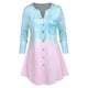 thumbnail image 1 of Camiseta Denim Estampado Degradado Rosegal Mangas largas de talla grande, 1 of 5