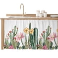 thumbnail image 2 of Green Cactus Cabinet Curtain 32"Wx55"L, Dustproof Pantry Door Curtain with Self Adhesive Tape, Spring Floral Watercolor Botanical Tall Storage Cover Privacy Drape for Bathroom Kitchen Laundry Room, 2 of 9