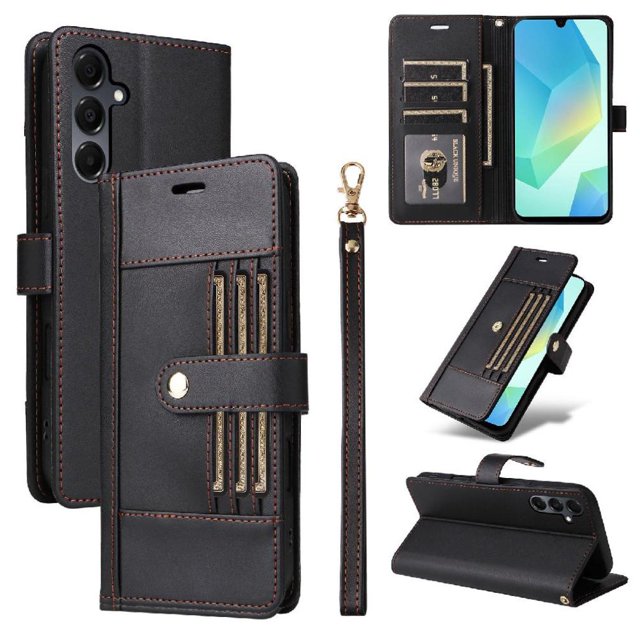 FOXDOCK Funda tipo Cartera para Samsung Galaxy A26 – Cubierta de Cuero PU con Múltiples Ranuras, Bolsillo para Efectivo y Correa de Muñeca