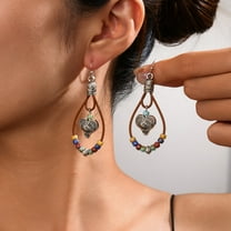 Sdmnsg-T Boho Earrings for Women,Handmade Vintage Dangle Drop Earring,Western Country with Nature Stone and Flower