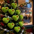 thumbnail image 2 of 12 Pcs Valentine's Day Plush Heart Ornament Set, Soft Fuzzy Green Heart-shaped Hanging Decorations for Tree, Garland, Party, Wedding, Home Decor, 4.72x4.33in, 2 of 9