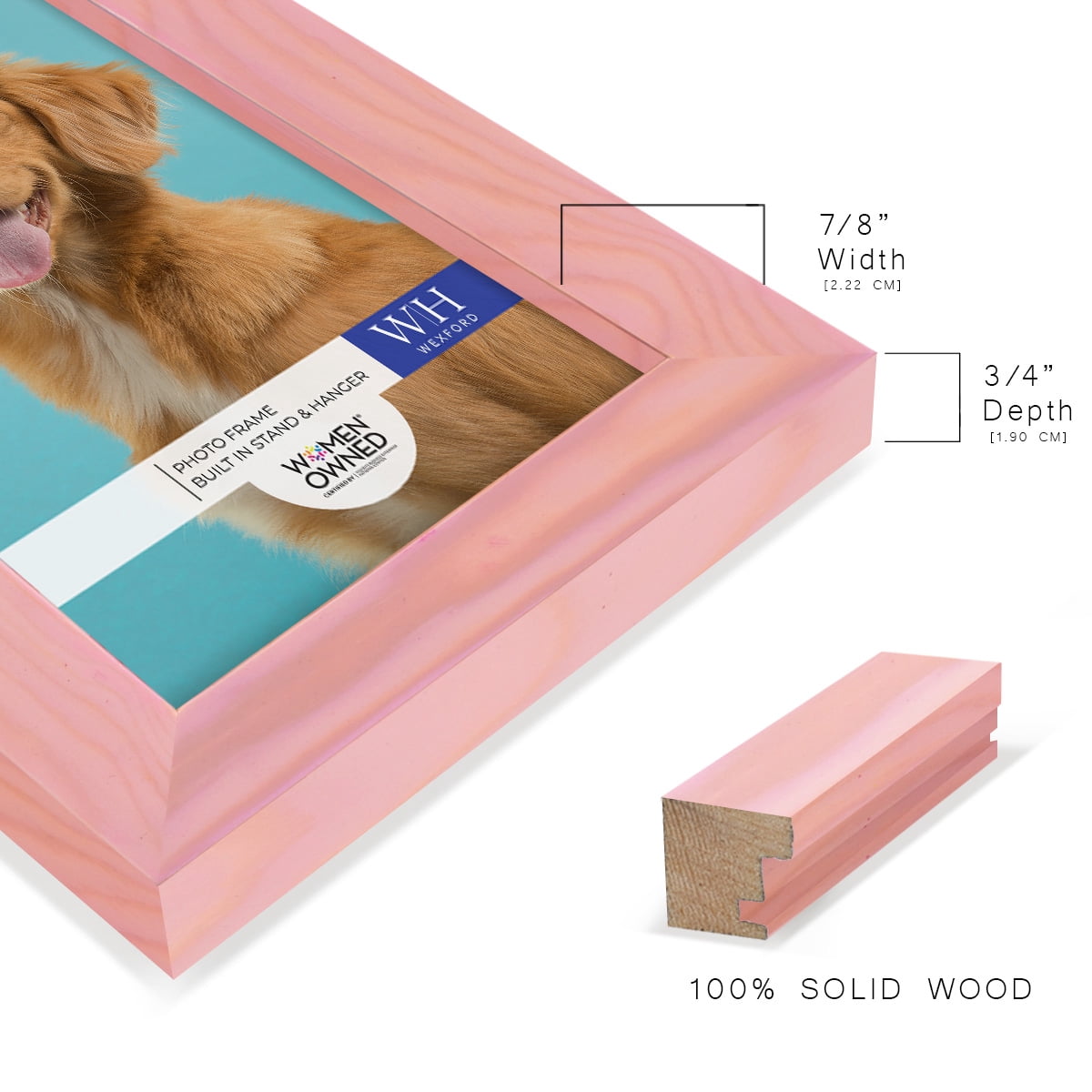 Woodgrain 4 in. x 6 in. Sunset Pink Picture Frame Set (Set of 4)