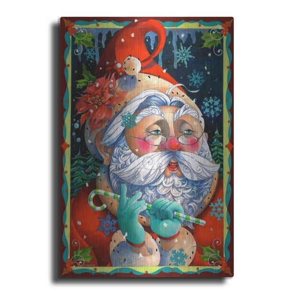 Luxe Metal Art 'Determining Naughty or Nice' by David Galchutt, Metal Wall Art, 12"x16"