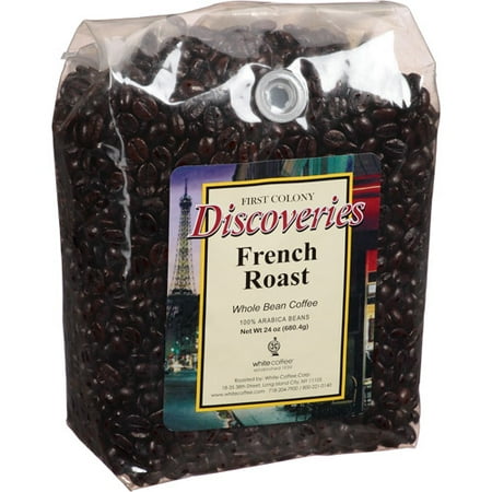 First Colony Discoveries French Roast Whole Bean Coffee, 24 oz, (Pack of 4)