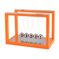 thumbnail image 2 of Newton's Cradle Bola de equilibrio de acero, juguete para aliviar el estrés, adorno de escritorio, regalo de decoración (naranja), 2 of 8