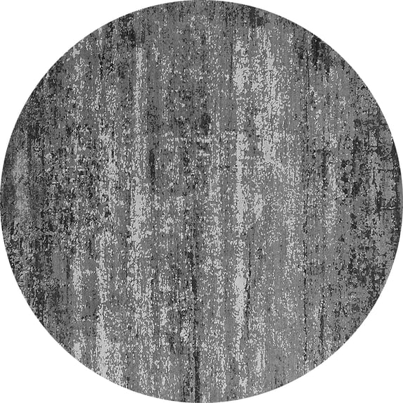 Ahgly Company Indoor Round Oriental Gray Industrial Area Rugs, 3' Round