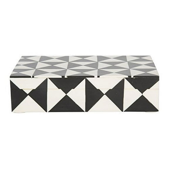 8x5 Black & White Triangle Keepsake Decorative Jewelry Storage Organizer Box Handmade