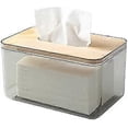 thumbnail image 1 of Wooden Tissue Holder, Tissue Box, Rectangular Wooden Tissue Holder, Tissue Box With Bamboo Cover, 18 X 11.5 X 10 Cm, 1 of 2