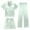 0-Light Green808, variant on WOYY Toddler Girls Satin Sleepwear Set 3 Piece Button Front Top Shorts Pants Outfits, Sizes 3-4T