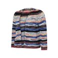 thumbnail image 4 of Women‘s Cotton Long Sleeve Chunky Open Front Striped Knit Cardigan Sweater Tops, 4 of 8