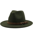 thumbnail image 3 of Sombrero sencillo con cinturón de gamuza y lana, estilo jazz, para otoño e invierno, para mujer, 3 of 5