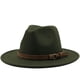 thumbnail image 2 of Sombrero sencillo con cinturón de gamuza y lana, estilo jazz, para otoño e invierno, para mujer, 2 of 6