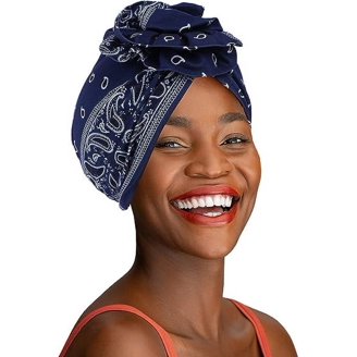 Bonnet De Nuit En Satin Cantu - Protection Cheveux - Bleu - Taille Unique
