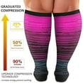 thumbnail image 3 of 3 Pairs Wide Calf Compression Socks for Women Men Plus Size Knee High Support Stockings for Circulation , Nurses , Running ,3XL, 3 of 5