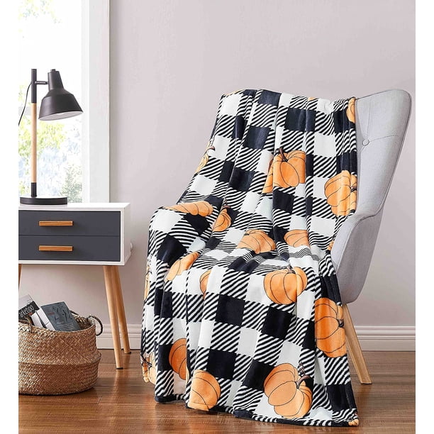 Serafina Home Fall Throw Blanket: Modern Country Black and White ...