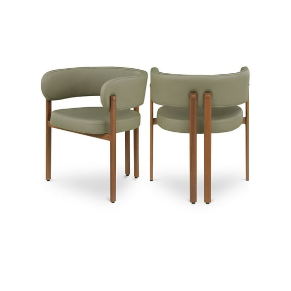 Meridian Furniture Gideon Olive Green Vegan Leather Dining Chair (Set of 2)