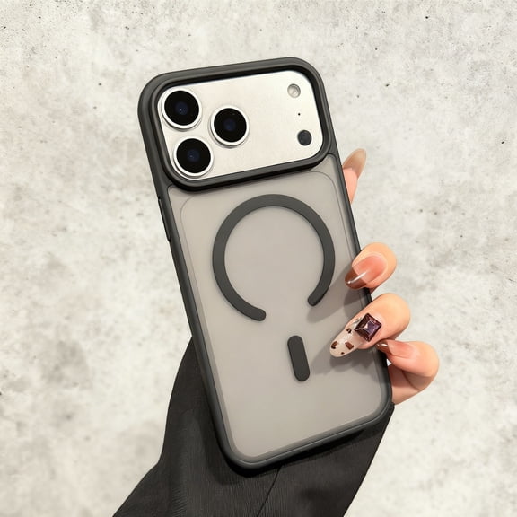 For iPhone 15 Pro Max Phone Case,Compatible With Wireless Charging,Matte Anti-fingerprinting Matte Translucent Cover,Ultra Slim Shockproof Anti-fall Drop Protection,Thin Fit Phone Case,Black