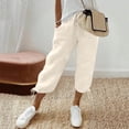 thumbnail image 2 of Noric Capri for Women Cotton Drawstring Waist Casual Loose Fit with Side Pockets for Everyday Lounge Wear, 2 of 9