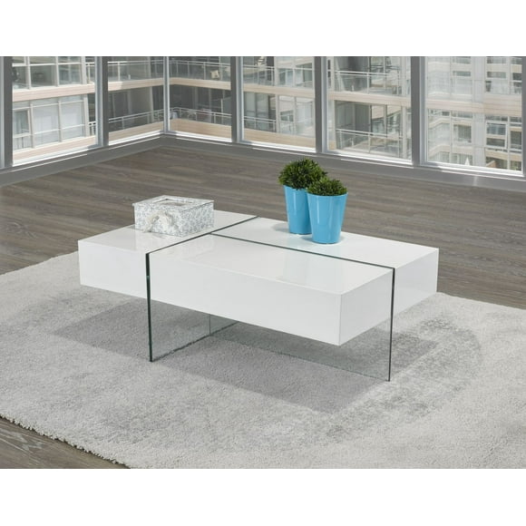 Brassex Veronique Coffee Table with Storage, White