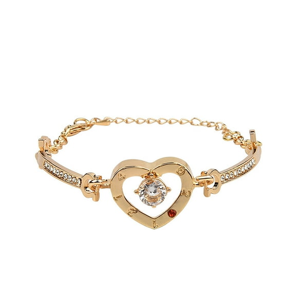EGNMCR Bangles Women Crystal Bracelet Bangle Love Valentine's Day Wedding Bridal Jewelry Women Bracelet