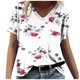 thumbnail image 1 of Camisetas de Manga Corta para las Mujeres con Cuello en V, Camiseta de Verano Casual para el Hogar Y el Uso Diario, 1 of 4