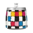thumbnail image 7 of Yayeee Ashtray with Lid for Cigarette Smokeless Stainless Steel Home Ash Holder, White Checkered Pattern, 7 of 7