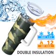 thumbnail image 5 of Camouflage 40oz Tumbler– Stainless Steel Insulated Tumbler with Handle and Straw, Large Capacity Travel Cup for Hot & Cold Drinks, 5 of 6