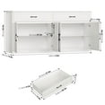 thumbnail image 5 of Hiphuta 63"Extended Wide Large Buffet Cabinet with 2 Drawers, Modern Coffee Bar Sideboard with Dusty-proof Base for Living Room and Entryway, White, 5 of 7