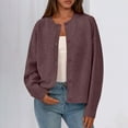thumbnail image 5 of RYRJJ Womens Button Up Cardigan Sweaters Casual Long Sleeve Crew Neck Fall Soft Lightweight Knit Loose Sweater Tops(Purple,Free Size), 5 of 8