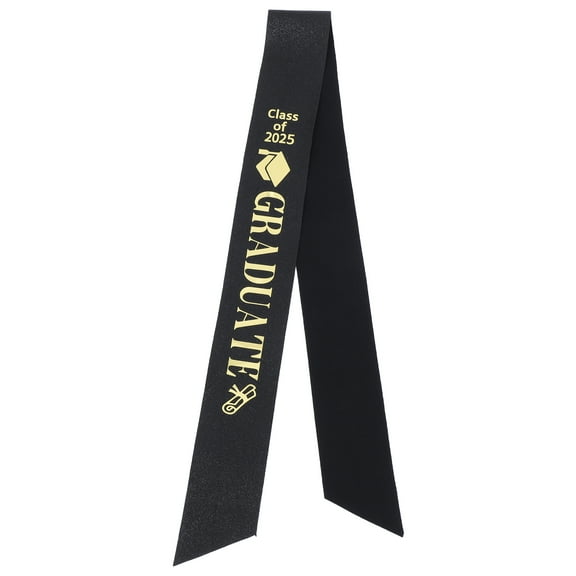 AURARMLET Student Sash in Black for Graduation Season 2025 Event Decoration 1Set