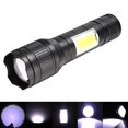 thumbnail image 2 of Linterna portátil T6 + COB LED con zoom telescópico, 3 modos, linterna para acampar al aire libre, 2 of 8