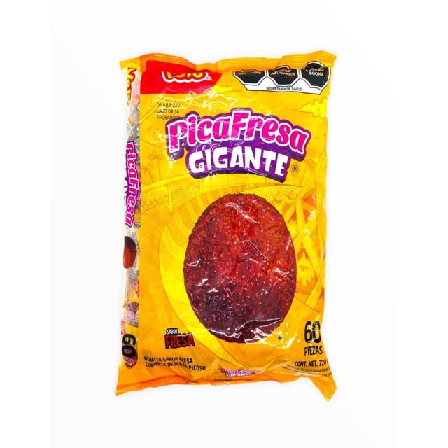 Pack de 24 Dulce Vero Goma Pica Fresa Gigante de60PZ Vero Bolsa con 60