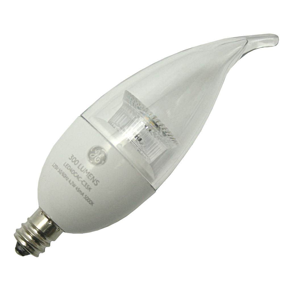 GE 69109 LED4DCACC3/850 Candle Tip LED Light Bulb
