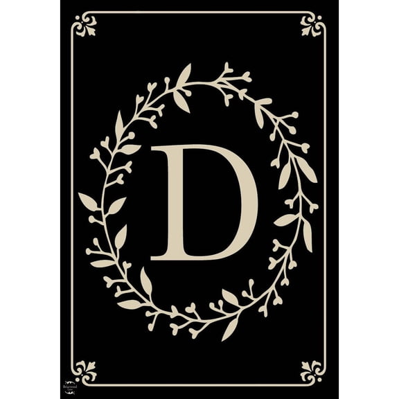 Briarwood Lane Everyday Double Sided House Flag 40x28 For Outdoor Classic Monogram Letter D Double-Sided House Flag