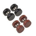 thumbnail image 5 of 2 Pairs Wood Barbell Stud Earring Illusion 16g Stainless Steel Pin Stud - (1.2x6x8mm), 16g, 5 of 5