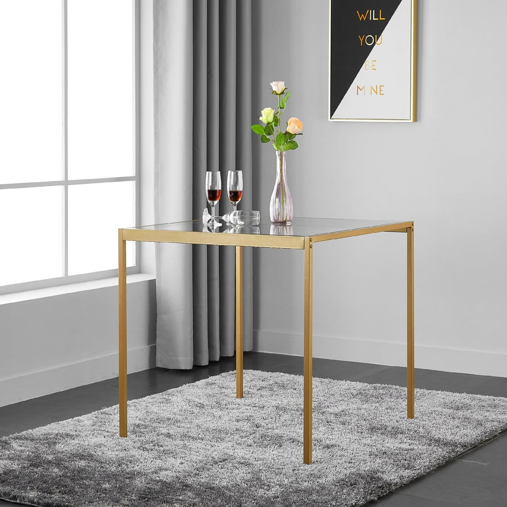 Mainstays Tempered Glass and Metal Dining Table, Small