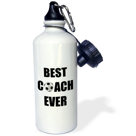 3dRose wb_237373_1 'Best Soccer coach Ever Sports' Water Bottle, 21 oz, (Best Soccer Shopping Websites)