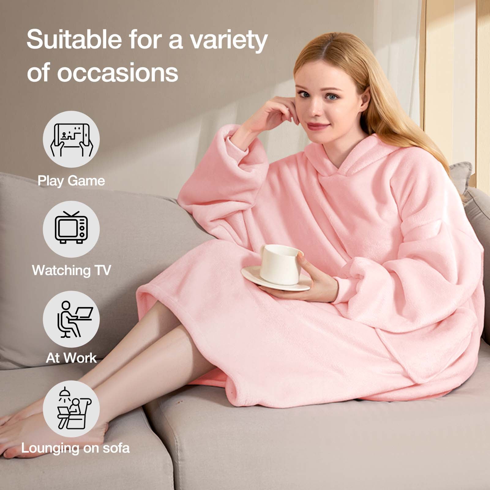 Oversized microfiber and sherpa wearable blanket hotsell