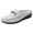 Gray, variant on Women's Leather Metal Buckle Mules Casual Comfortable Round Toe Backless Slip on Flat Clogs Lightweight Daily Work Walking Slides Shoes Black Size 10