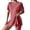 Watermelon Red, variant on Tanghaowl Short Sets for Women, Women Casual Solid Round Neck Short Sleeve Summer High Slit Top Shirt Shorts Set Women's Shorts Suit 2 Piece Matching Set Green XL