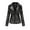Black, variant on Leather Jacket Womens Slim Leather Solid Stand Collar Zip Motorcycle Suit Coat Jacket Tops Trendy Tops Beige XXL