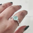 thumbnail image 5 of Hexagon Aqua Chalcedony Ring, 925 Sterling Silver, Women Ring, Natural Chalcedony Birthstone, Christmas, Thanksgiving, Tiny Dainty Ring, CZ Ring, Handmade, Statement Jewelry, Wedding, Anniversary Gift, 5 of 8