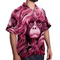 thumbnail image 2 of Pink Monkey Gorilla Men's Short Sleeve Button Down Casual Beach Printed Shirts, 2 of 6