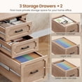 thumbnail image 4 of 110.3" Long Two Person Desk with 7 Drawers and Storage Cabinet, Farmhouse Computer Desk for Home Office, 4 of 7