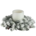thumbnail image 2 of Northlight 12" Unlit Flocked Green Pine with Pine Cones Christmas Wreath, 2 of 2