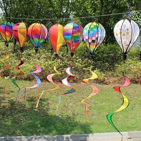 1PC Striped Hot Air Balloon For Children Toy Random Color Gift Wind SpinnA YhMWA