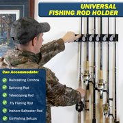Rush Creek Creations Fishing Rod Wall Rack 6 Rod Capacity - Vertical Design