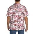 thumbnail image 5 of Xecao offers the Kawaii Pig for Men's Casual Short-sleeved Shirt, a button-up collared shirt with a pocket, perfect for beach vacations and yacht travel in the X-Large size., 5 of 7