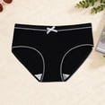 thumbnail image 4 of Babcutegg Girls Solid Color Ribbed Underwear with Bowknot Detail – Breathable Cotton Triangle Briefs for Everyday Wear and School Use Black Size 13-16 Years, 4 of 5
