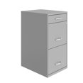 thumbnail image 1 of Space Solutions 18 inch Deep 3 Drawer Metal Organizer File Cabinet with Pencil Drawer, Arctic Silver, 1 of 4